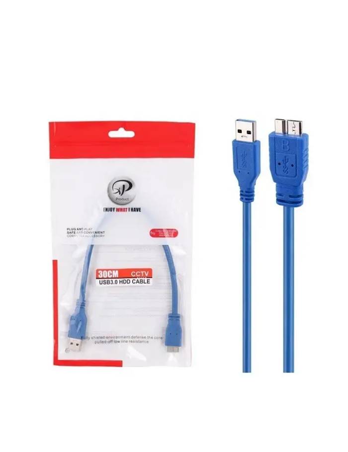 کابل هارد USB 3.0 به Micro-B مدل AV22 - مناسب DVR و هارد اکسترنال، 30 سانتی‌متر